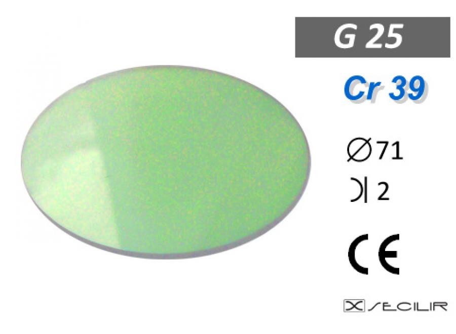 Cr 39 G25 Yeşil C71 B2 UV Filtre