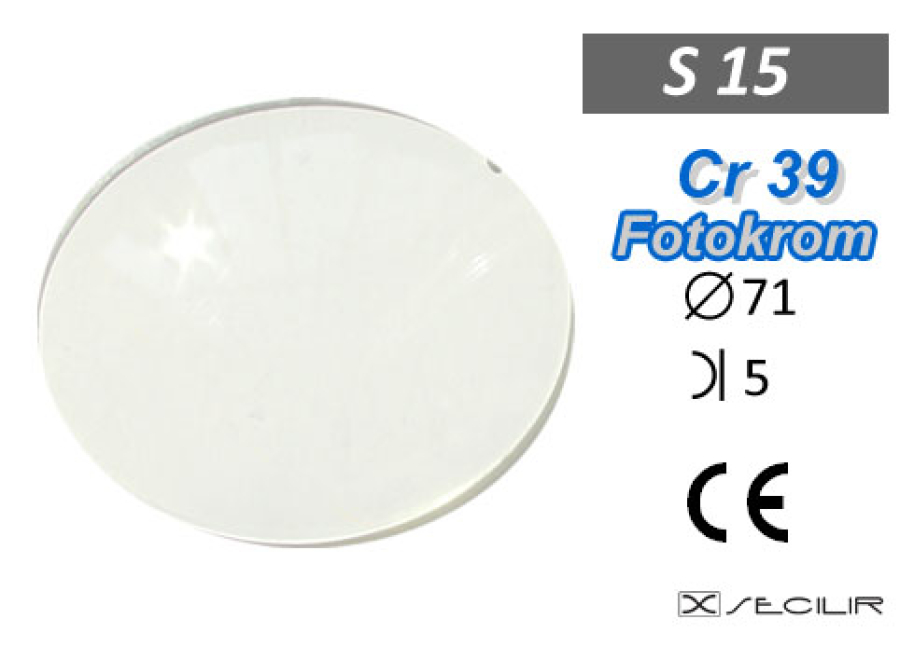 Cr 39 S15 Fotokrom C70 B5 UV Filtre